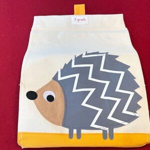 3 Sprouts Hedgehog Canvas Hanging Diaper Stacker  - Grey & Yellow